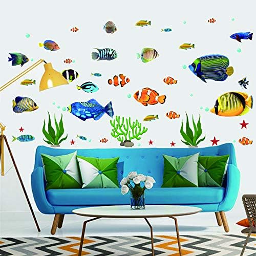 Under The Sea Fish Wall Stickers Decorative Decals for Kids Room