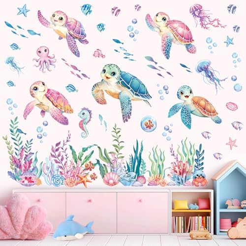 Decalmile Sea Turtles Ocean Wall Decals Stickers