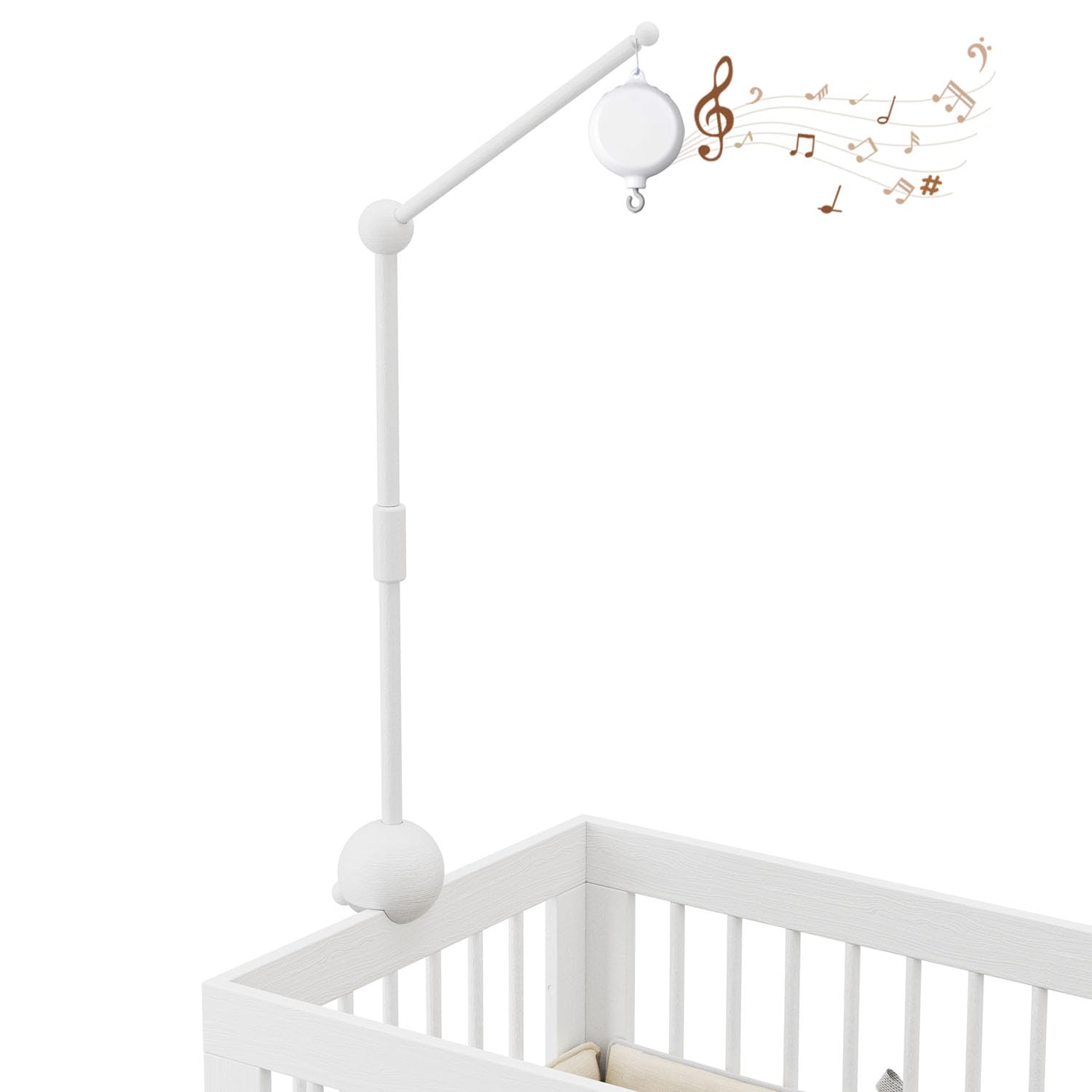 GIJIR Crib Mobile Arm with Music Box 325 Inch White Stand