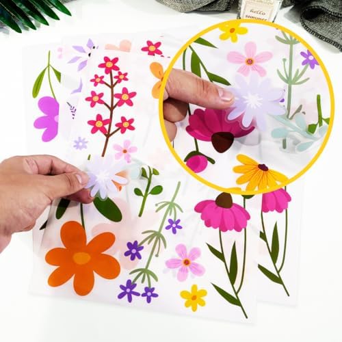 Wild Flower Wall Decals - 102 Pcs Garden Theme Stickers for Home Decor