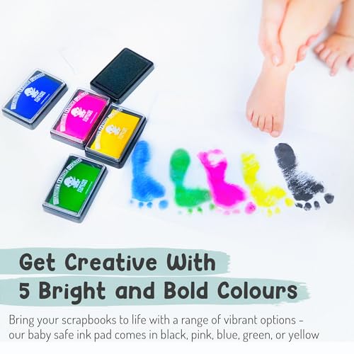 Baby Hand and Footprint Kit Safe Non-Toxic Ink Pad for Easy Prints