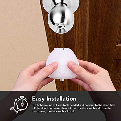 EUDEMON 4 Pack Baby Safety Door Knob Covers