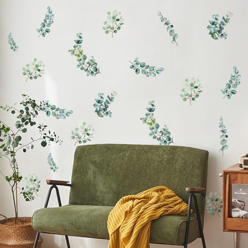 Eucalyptus Leaf Wall Decals for Bedroom Living Room Decor