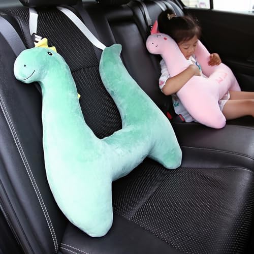 Dino Kids Car Sleeping Pillow H-Shape Head Support for Travel