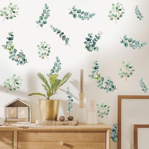 Eucalyptus Leaf Wall Decals for Bedroom Living Room Decor