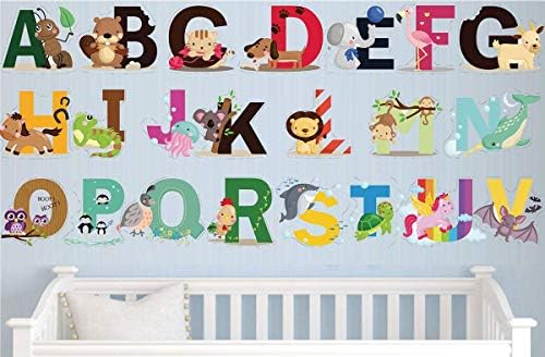 DEKOSH Animal Alphabet Wall Decals for Kids