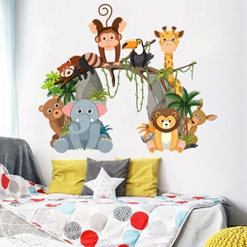 Jungle Animals Wall Decals for Kids Room and Nursery