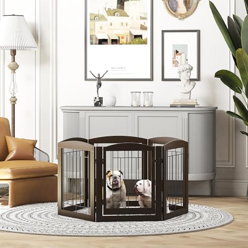 PAWLAND Indoor Dog Gate with Walk Through Door