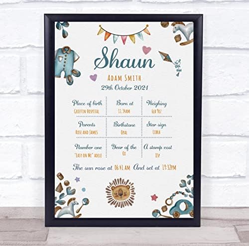 New Baby Birth Details Christening Keepsake Print Gift