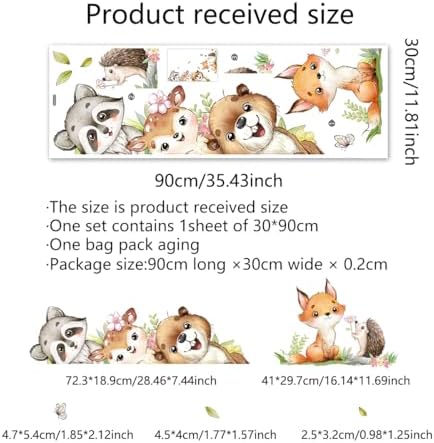 Watercolor Jungle Animal Wall Decals for Baby Nursery