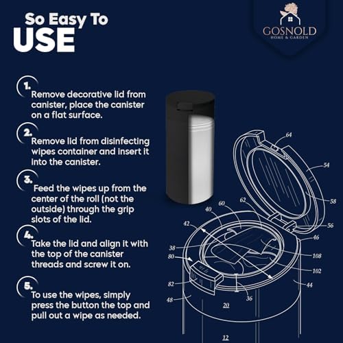 Extra Large Refillable Disinfecting Wipes Dispenser Black