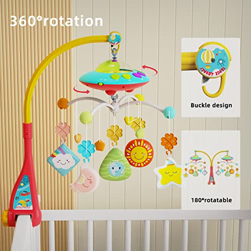 Eners Baby Crib Mobile with Music and Lights Red