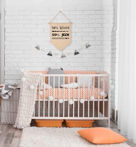 Topthink 50 Wizard 50 Jedi Canvas Hanging Flag Banner Wall Decor Gift for Baby Kids Boy Nursery Teen Room Front Door