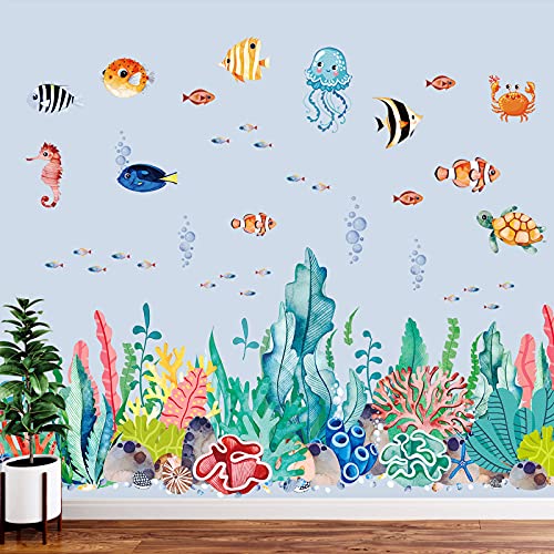 2 Sheets Under the Sea Wall Decals Ocean Life Stickers