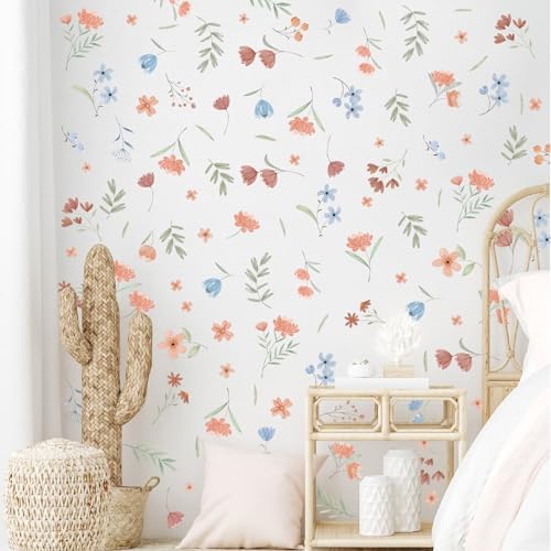 Lamkidle Boho Floral Wall Decals for Kids Room Decor