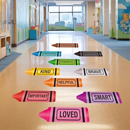 30Pcs Colorful Motivational Floor Decals for Classroom and Party