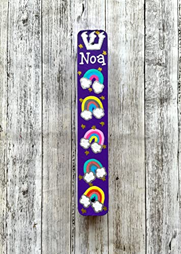 Personalized Tzedakah Box and Mezuzah Set