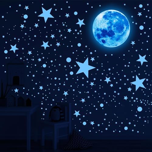 492Pcs Glow in the Dark Stars Ceiling Moon Space Wall Decals