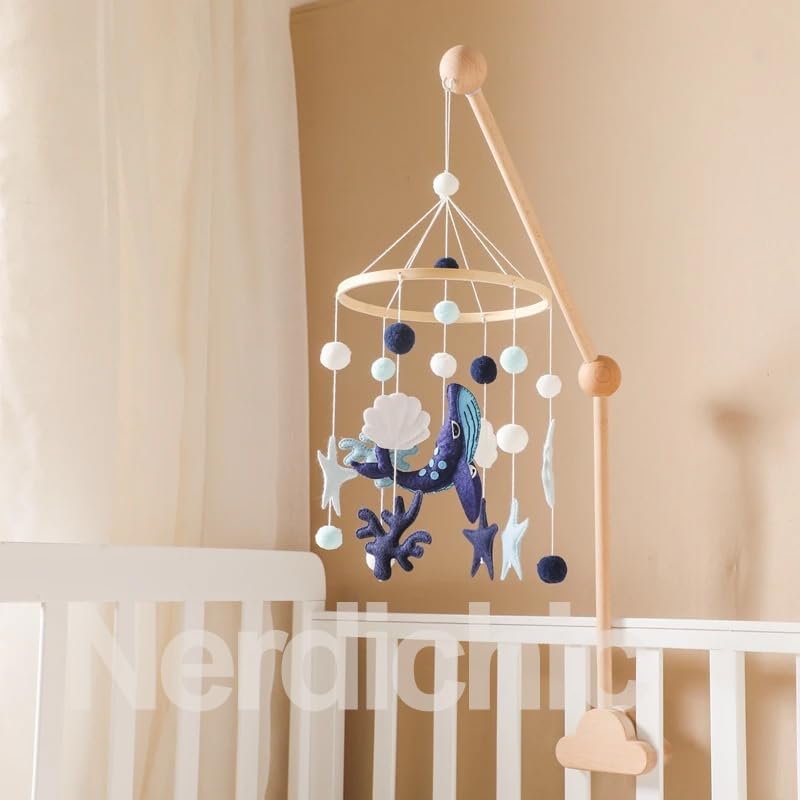 Whale Crib Mobile for Baby Nursery Decor