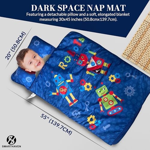 Toddler Nap Mat Set with Removable Pillow - 50x20 Inches Ultra Soft Slumber Mat for Preschool and Daycare