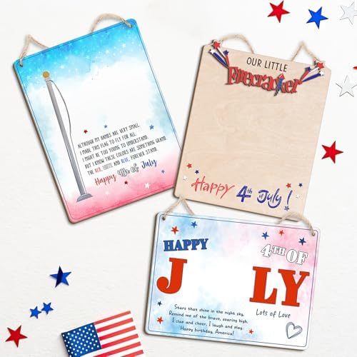 Our Little Firecracker 4th of July Footprint Decor Sign