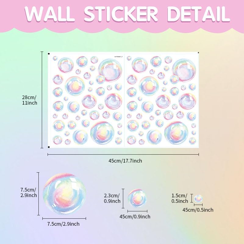 Colorful Bubbles Wall Decal with Mermaid Theme