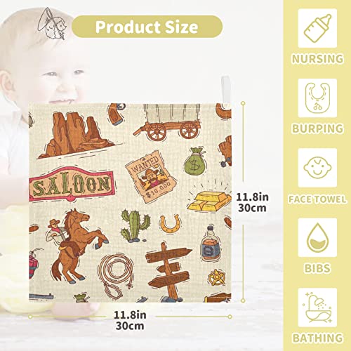 WIFIU Cowboy Sheriff Baby Burp Cloths 3 Pack