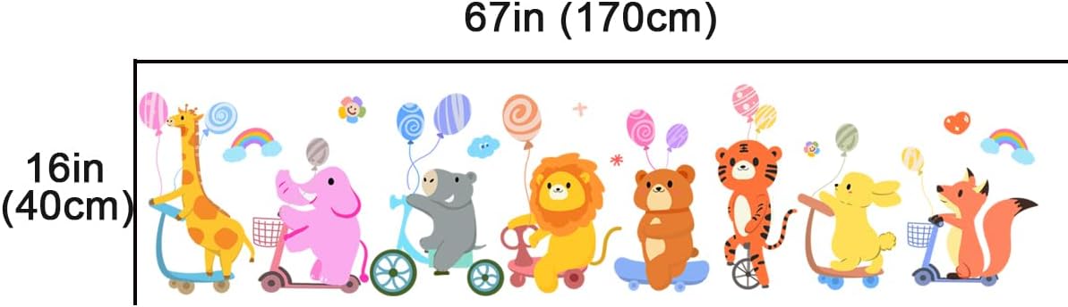 Colorful Animal Wall Decals for Playrooms and Nurseries