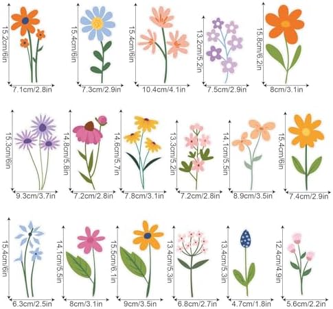 Wild Flower Wall Decals - 102 Pcs Garden Theme Stickers for Home Decor