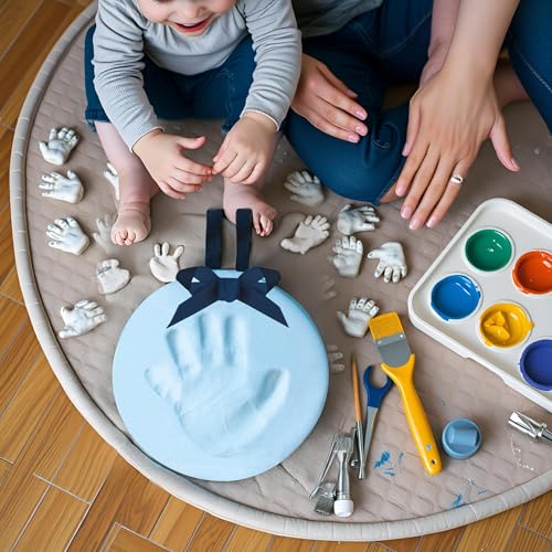Tiny Ideas Baby Handprint Footprint Keepsake Ornament Kit Blue