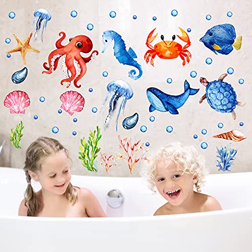 Zonon 97 Pcs Glow in the Dark Ocean Wall Decals