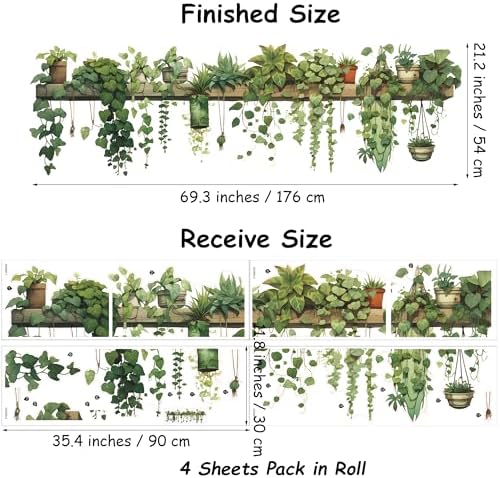 Bawiked Plant Wall Stickers for Bedroom Living Room Nursery