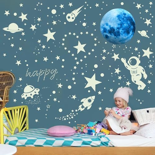 Glow in The Dark Stars Ceiling and Wall Decor for Kids Bedroom