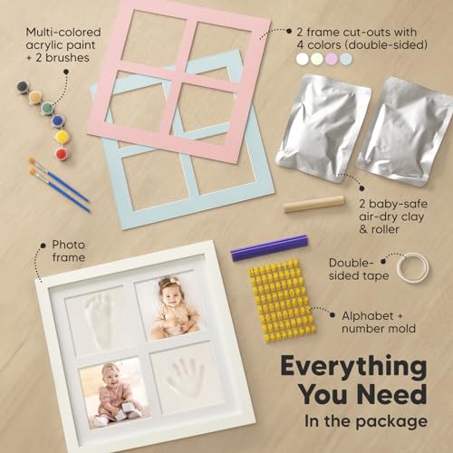 KeaBabies Inkless Handprint Footprint Keepsake Frame