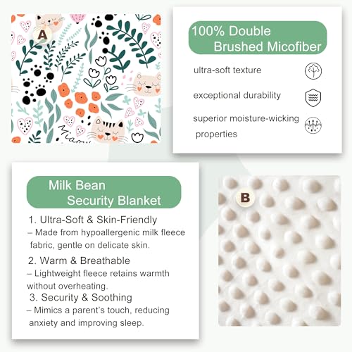 Viviland Toddler Nap Mat with Pillow and Blanket - Cute Cat Design