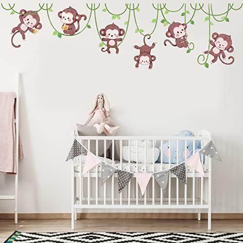 Monkey Wall Stickers Jungle Decor for Kids Room
