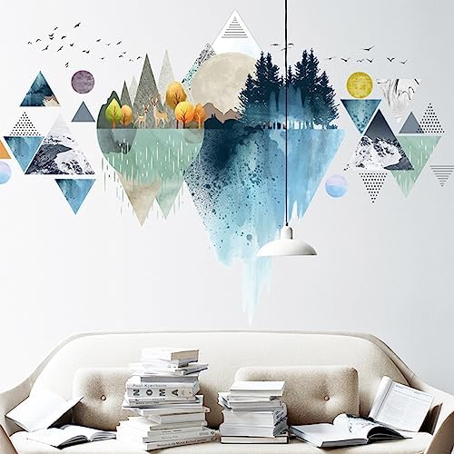 Nordic Geometric Wall Stickers 3D Peel and Stick Murals