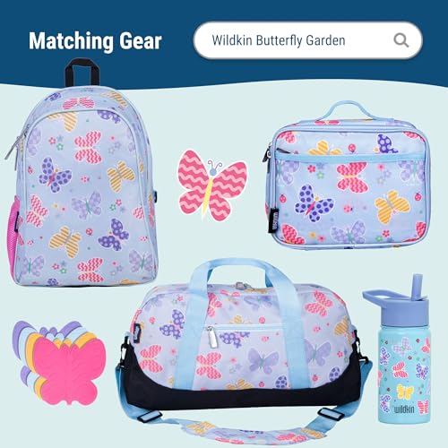 Wildkin Modern Kids Nap Mat with Pillow and Elastic Straps - Butterfly Garden