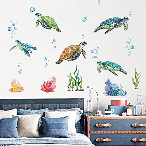 Decalmile Sea Turtles Wall Stickers Under The Sea Decor