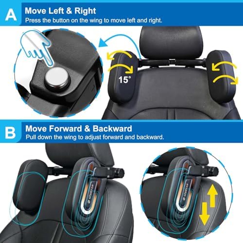 Spurtar Car Headrest Pillow for Kids with Adjustable Support