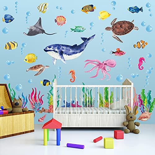 114 Piece Ocean Fish Wall Decals - Under The Sea Decor