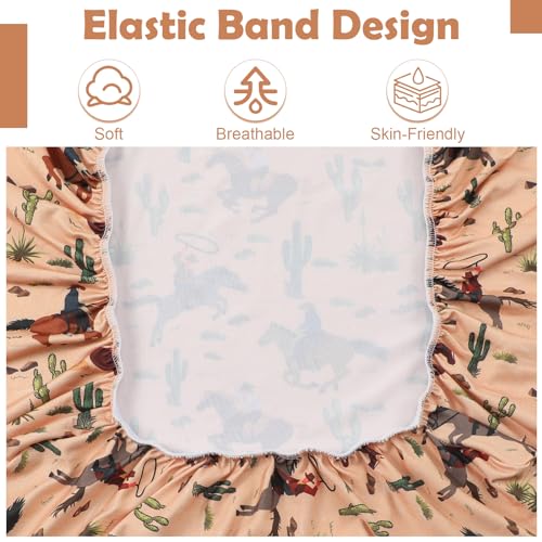 4 Pcs Western Pattern Baby Changing Pad Covers for Boys and Girls