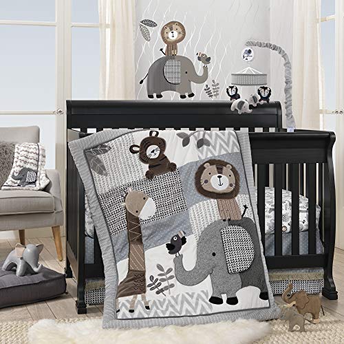Lambs Ivy Urban Jungle Lion Elephant Musical Crib Mobile