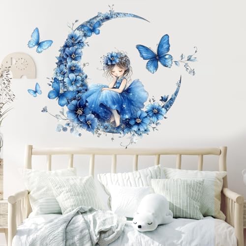 2 Sheets Blue Butterfly Wall Decals for Kids Room