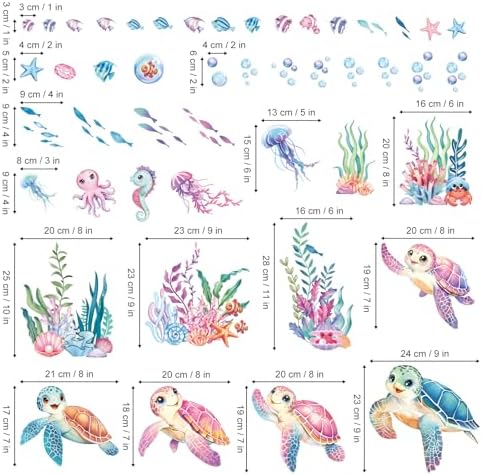 Decalmile Sea Turtles Ocean Wall Decals Stickers
