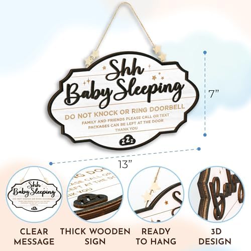 Shhh Baby Sleeping Sign for Front Door