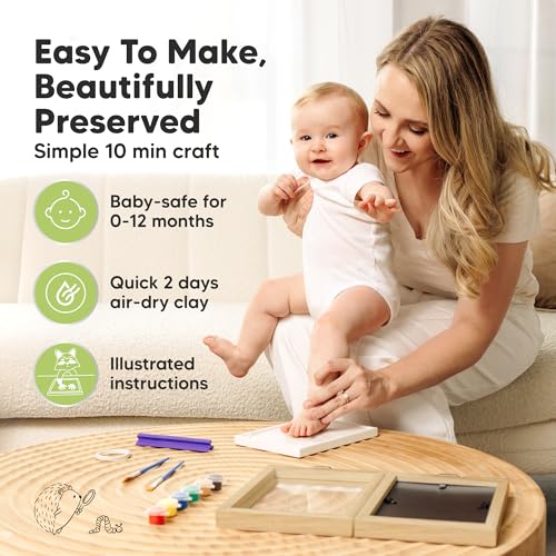 KeaBabies Personalized Hand Footprint Kit for Baby Showers