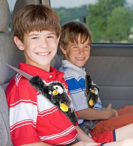 DolliBu Black Penguin Plush Car Seatbelt Cover
