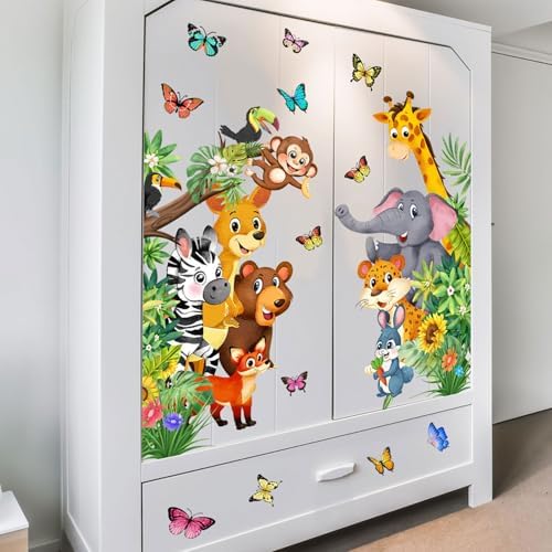 Jungle Forest Animals Wall Sticker for Kids Room Decor