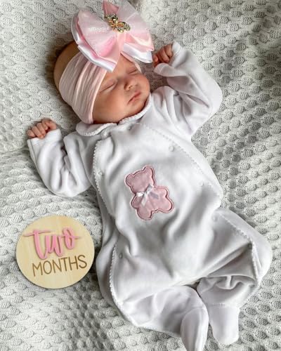 3D Baby Milestone Cards with Wooden Discs and Birth Announcement Sign for New Parents